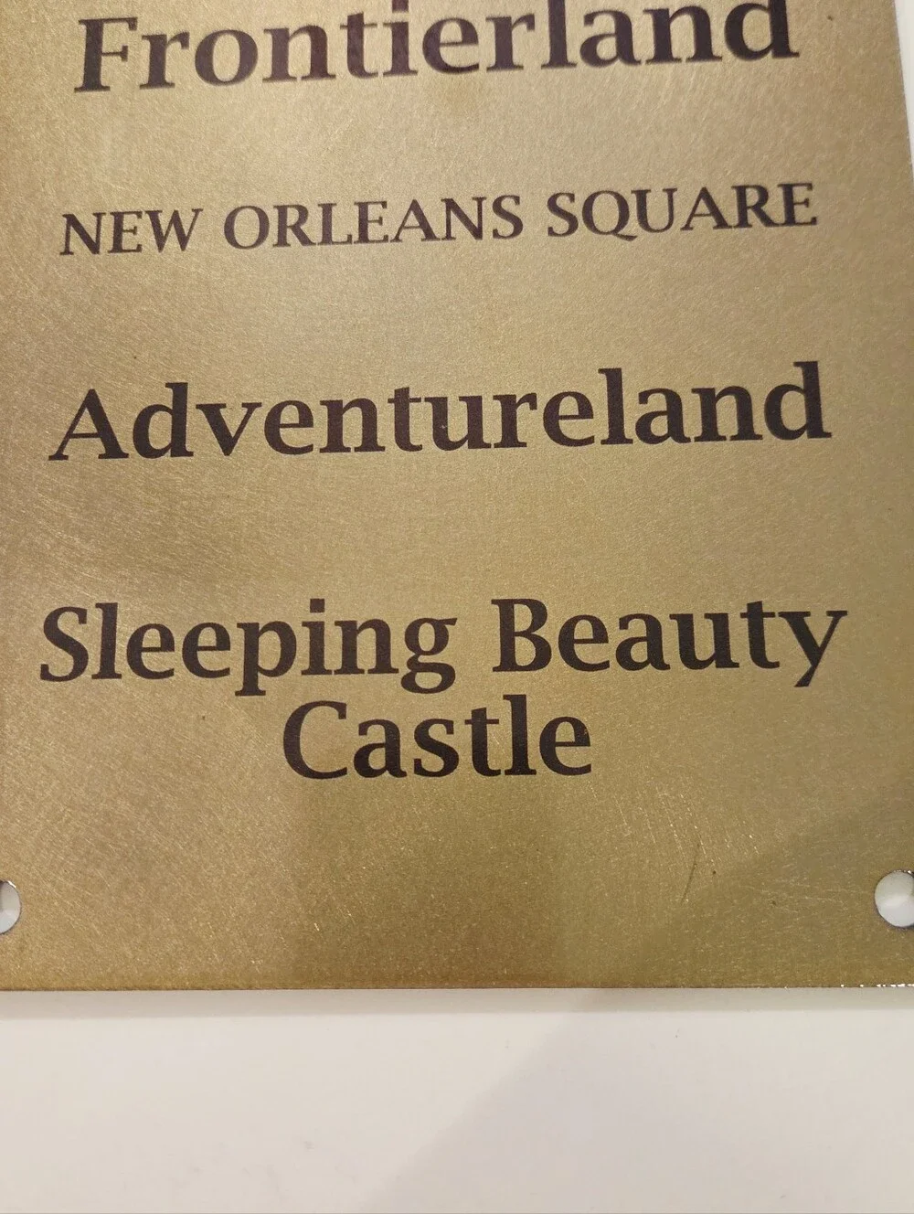 The Art Of Disney Theme Parks Gold Metal Sign Plaque Art Naming Lands Castle